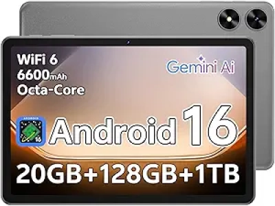 Android 16 Tablet 10.1" - 20GB RAM, 128GB ROM, WiFi 6, Octa-Core Processor