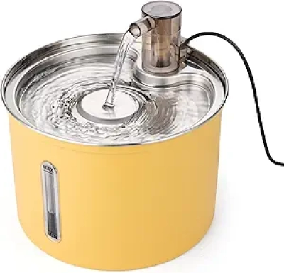 3L Stainless Steel Cat Water Fountain - Ultra Quiet, Triple Filtration, USB-C