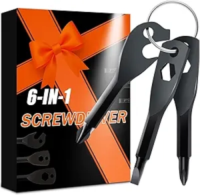 6-in-1 Valentine's Day Keychain Screwdriver Set for Men - Multi-Tool Gift