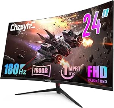 24" 180Hz Curved Gaming Monitor - 1080P FHD, 1ms Response, FreeSync