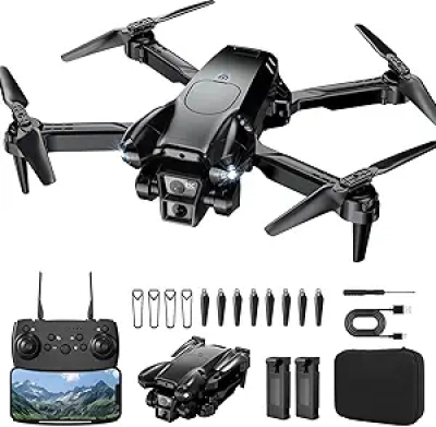 1080P HD Camera Drone for Beginners - Foldable Mini Quadcopter with 2 Batteries & Stable Hover