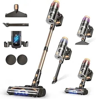 Cordless Vacuum Cleaner 600W 50KPA - 70 Min Runtime, Smart Touch Screen, Pet Hair