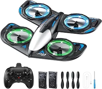 RC Drone for Kids with LED Lights, 360° Flip & Altitude Hold - Beginner Foam Quadcopter Toy