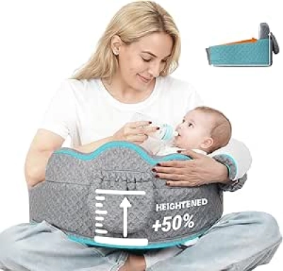 Ergonomic Nursing Pillow with Safety Barriers - Memory Foam Breastfeeding Pillow