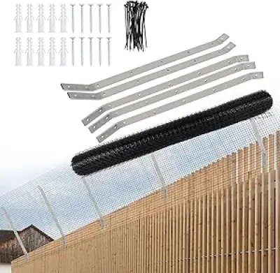 33FT Cat Fence Retrofit System - Anti-Climb Curved Extenders for Any Fence