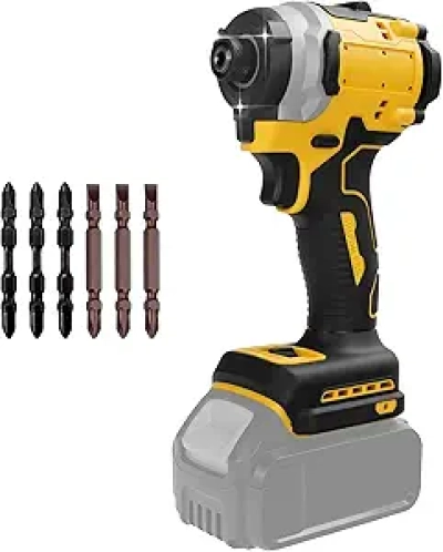 Cordless Impact Driver for Dewalt 20V - Brushless 1/4" with LED Light