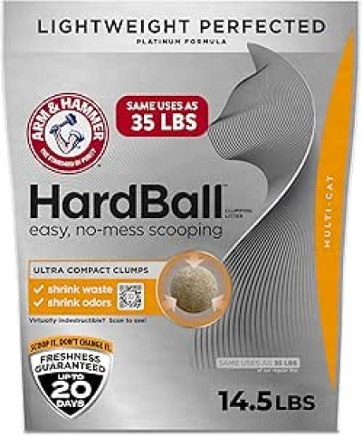ARM & Hammer Hardball Lightweight Platinum Multi-Cat Clumping Litter - 14.5 Lbs