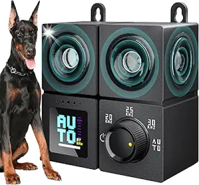 Ultrasonic Dog Bark Deterrent - 50ft Range, 4 Modes, Waterproof