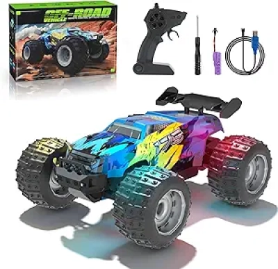 2.4GHz LED RC Monster Truck with 30+ Min Runtime | Off-Road Remote Control Car