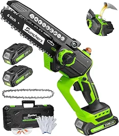 Mini Chainsaw Cordless 6 Inch - Battery Powered Electric Chainsaw with Auto Oiler