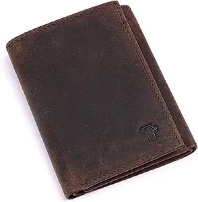 Premium Genuine Leather RFID Blocking Trifold Wallet for Men | 8 Card Capacity