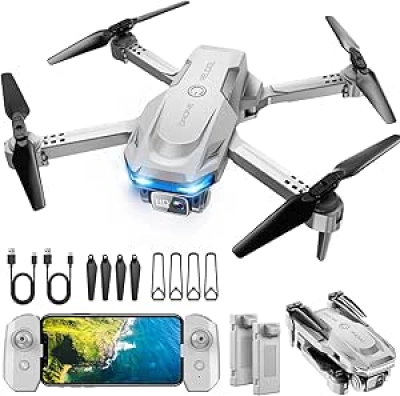 1080P Foldable Drone with Voice Control - Beginner-Friendly Quadcopter with 2 Batteries
