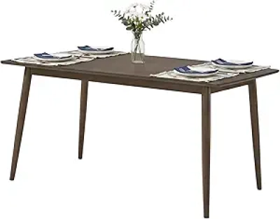 59" Mid Century Modern Dining Table for 4 - Solid Wood Walnut by Alaterre