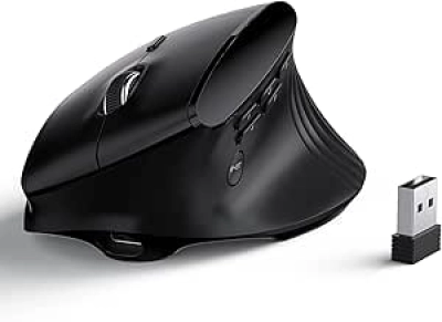 Ergonomic Vertical Wireless Mouse with 9 Programmable Buttons & 8K DPI