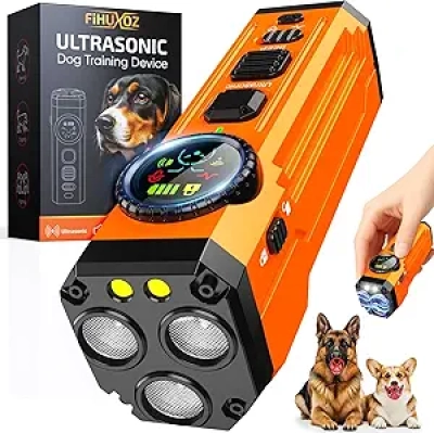 Smart Display Dog Bark Deterrent Device | 3X Ultrasonic Anti Barking Device with Flashlight