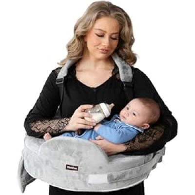 Nursing Pillow with Neck Strap & Memory Foam - Standing/Sitting Breastfeeding Support