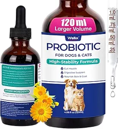 Wellix Liquid Probiotic for Cats & Dogs - 8-Strain Digestive & Skin Support, 120ml