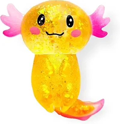 Orange Axolotl Squishy Stress Relief Fidget Toy for Kids & Adults