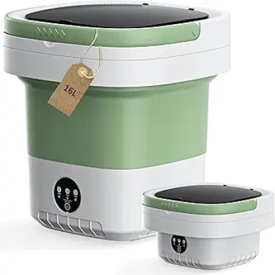 Portable Washing Machine 16L - Foldable Compact Washer for Travel, Camping & Apartments