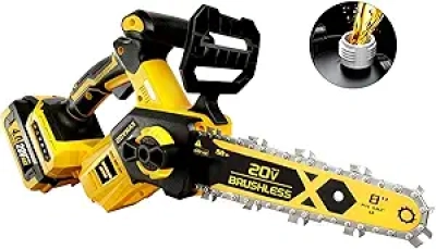 8 Inch Cordless Chainsaw for DeWalt 20V MAX - Brushless Pruning Saw with Battery