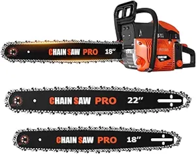 62CC Professional Gas Chainsaw with 18" & 22" Bar - Powerful 3.5HP for Tree Cutting
