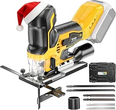 Ecarke Cordless Brushless Jig Saw for DeWalt 20V MAX - 3800RPM, 7-Speed, ±45° Bevel