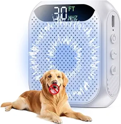 MALOK Ultrasonic Dog Bark Deterrent - 30ft Rechargeable Anti Barking Device