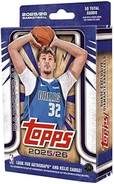 2025-2026 Topps NBA Basketball Trading Card Hanger Box - 59 Cards