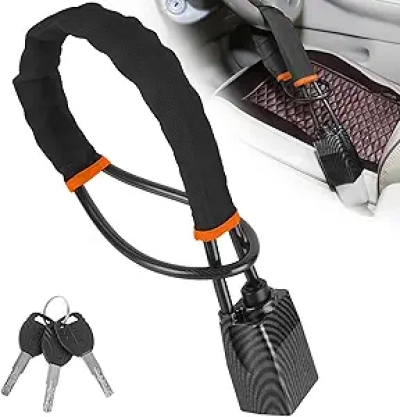 2025 Upgraded Steering Wheel Lock Anti-Theft Device - Universal Car Lock with Seatbelt Security & 3 Keys