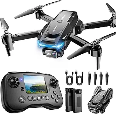 PK01 Foldable Drone with 1080P HD Camera & Built-in Screen Controller - Beginner Friendly