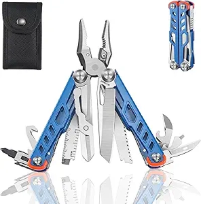 19 in 1 Multitool Pliers with Scissors & Saw - Stainless Steel Survival Gear