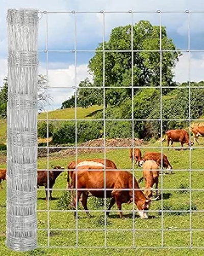 Heavy Duty Wire Fence 5Ft x 328Ft - Galvanized Cattle & Livestock Fencing