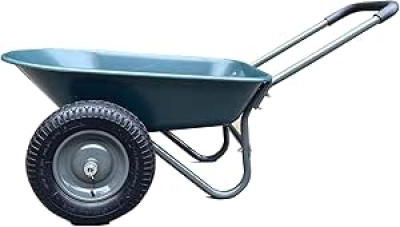 Heavy-Duty Garden Wheelbarrow Cart with Dual Wheels & 600 lb Capacity