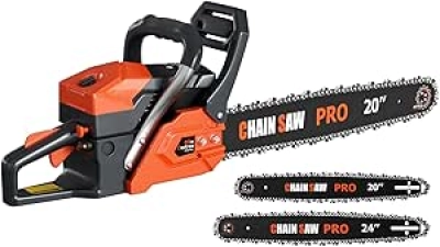 62cc Professional Gas Chainsaw 20" & 24" - Anti-Kickback Brake & Quick Start
