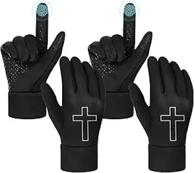 Christian Cross Winter Gloves Touchscreen - Anti-Slip Thermal Gloves for Men & Women