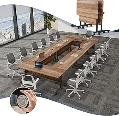 70.8in Folding Conference Table with Wheels - Modern Modular Meeting Room Table