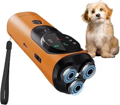 3-in-1 Ultrasonic Dog Bark Deterrent Device - 50ft Range Anti-Barking Tool