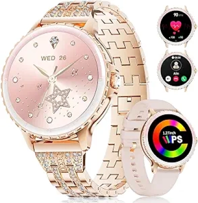 LIGE Diamond Smart Watch for Women - 1.27" TFT, IP68 Waterproof, Bluetooth Calls & 111 Sports Modes