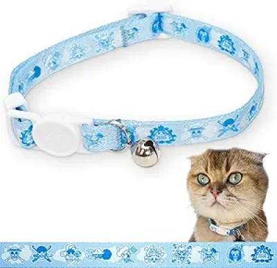 One Piece Cat Collar with Bell | Breakaway Kitten Collar 8-12" | Officially Licensed