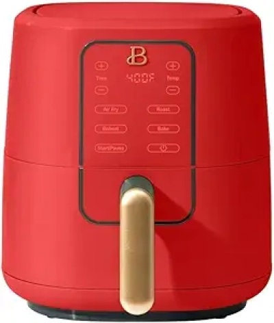 3 Qt Digital Air Fryer with TurboCrisp Technology & Ceramic Nonstick - Tomato Red
