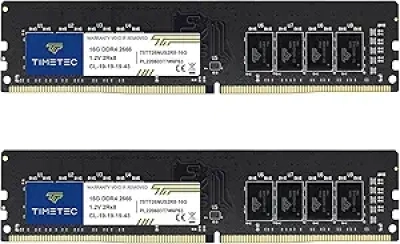Timetec Elite 32GB DDR4 2666MHz Desktop RAM Kit - 2x16GB UDIMM Memory