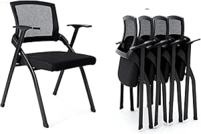 2-Pack Foldable Mesh Office Chairs - Stackable Conference Room Seating