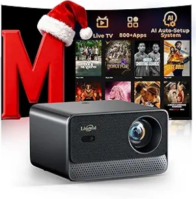 Lisowod L03Pro WiFi Bluetooth Projector 1800 ANSI 4K Support Netflix Smart Home Theater