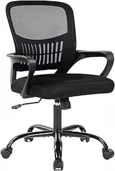 DUMOS Ergonomic Office Chair with Lumbar Support - Mid Back Desk Chair for Home & Conference