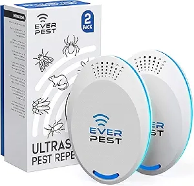 Ultrasonic Pest Repeller 2-Pack - Flea, Rodent & Insect Control