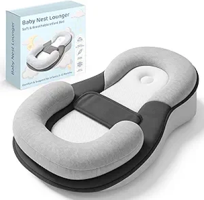 Nursing Pillow & Baby Lounger - Premium Support for Breastfeeding & Bottle Feeding