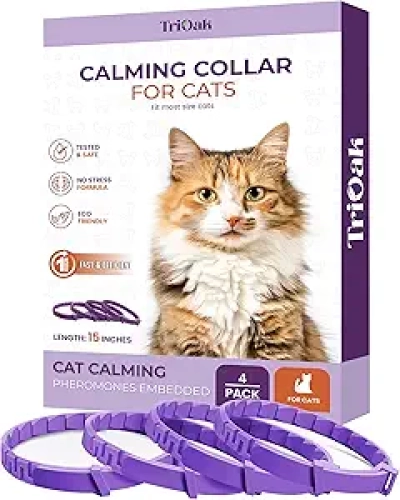 Cat Calming Collar with Pheromones | 30-Day Waterproof Support | 4-Pack