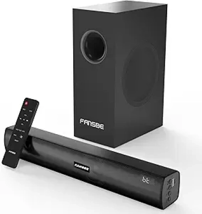 2.1CH Soundbar with Subwoofer - Bluetooth TV Speaker System 90W