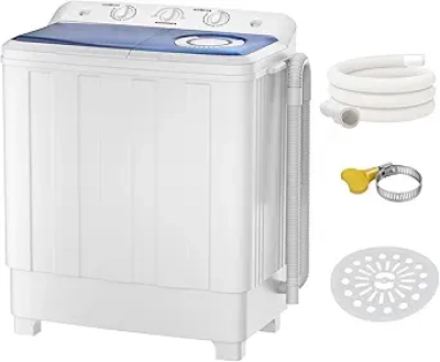 30Lbs Portable Washing Machine - Semi-Automatic Twin Tub Washer & Spin Dryer Combo