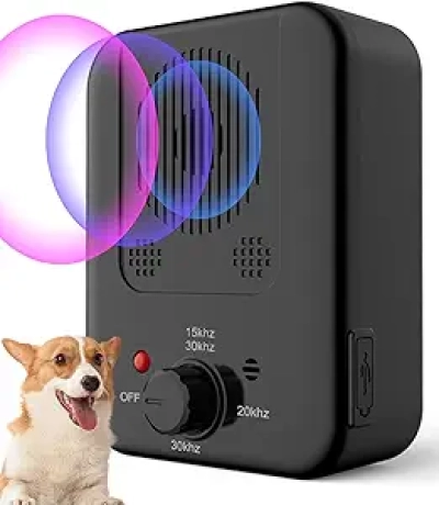 Ultrasonic Dog Barking Deterrent Device - 50ft Range, Rechargeable Anti Bark Control